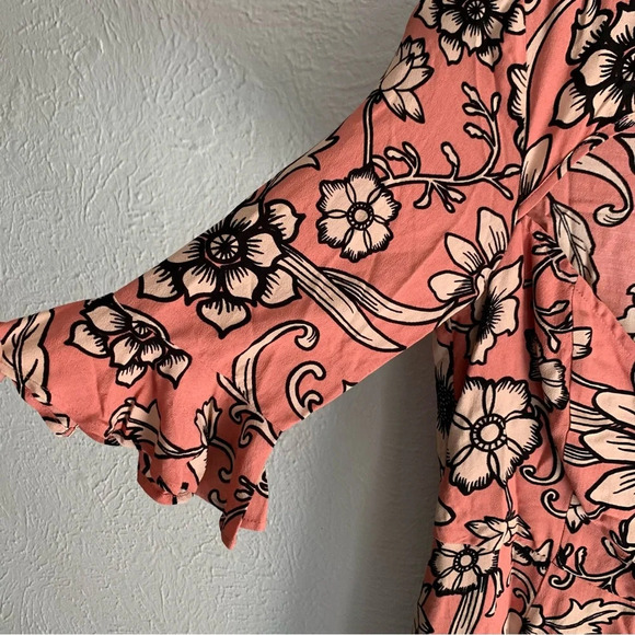 For Love & Lemons Ayla Laced Up Dress Floral Print Pink NWT Small Boho - Picture 6 of 8